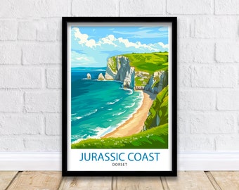 Jurassic Coast England Travel Print Wall Decor Wall Art Jurassic Coast Wall Hanging Home Décor Jurassic Coast Gift Art Lovers UK Art Lover