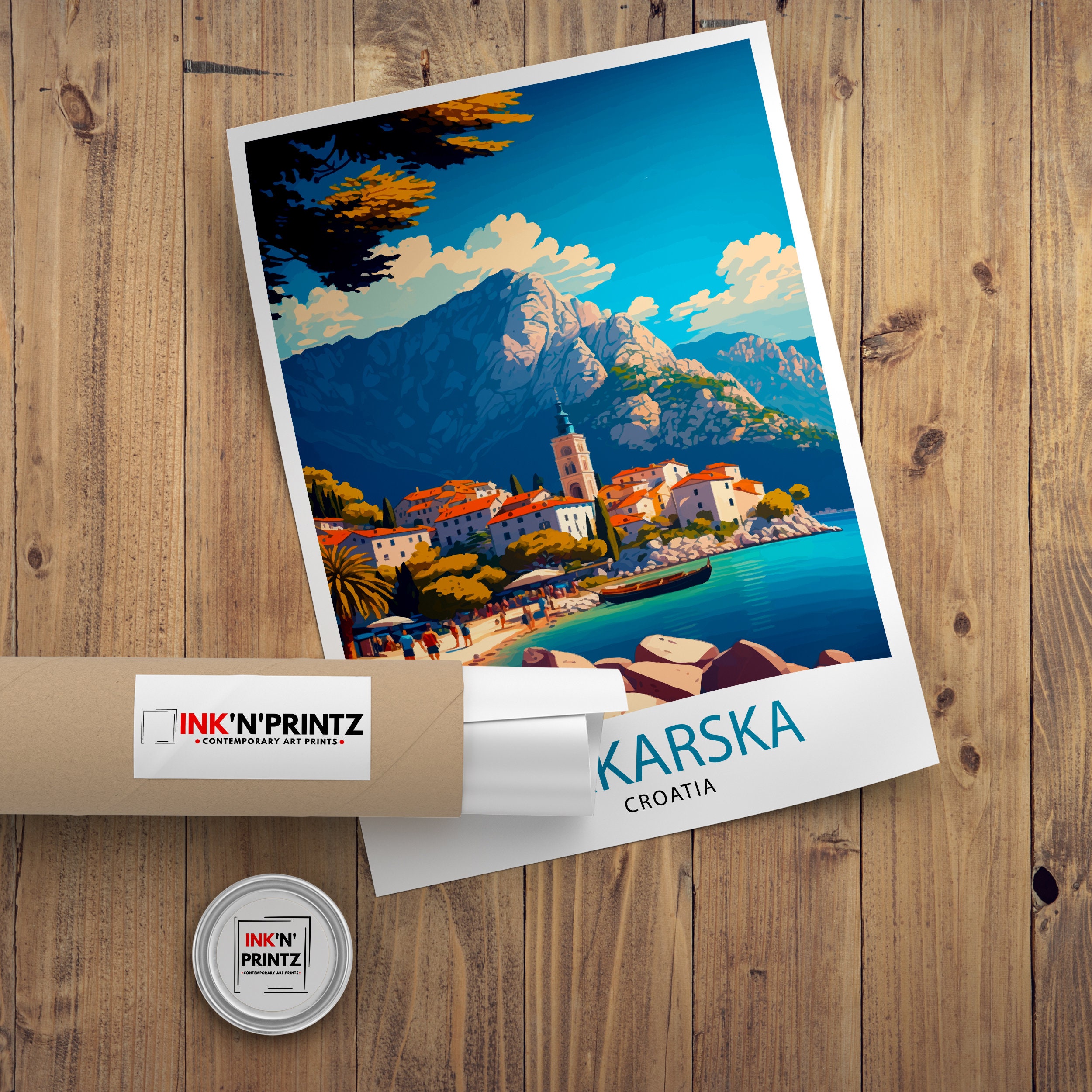 Discover Makarska Croatie Paysage Voyage Vintage Poster