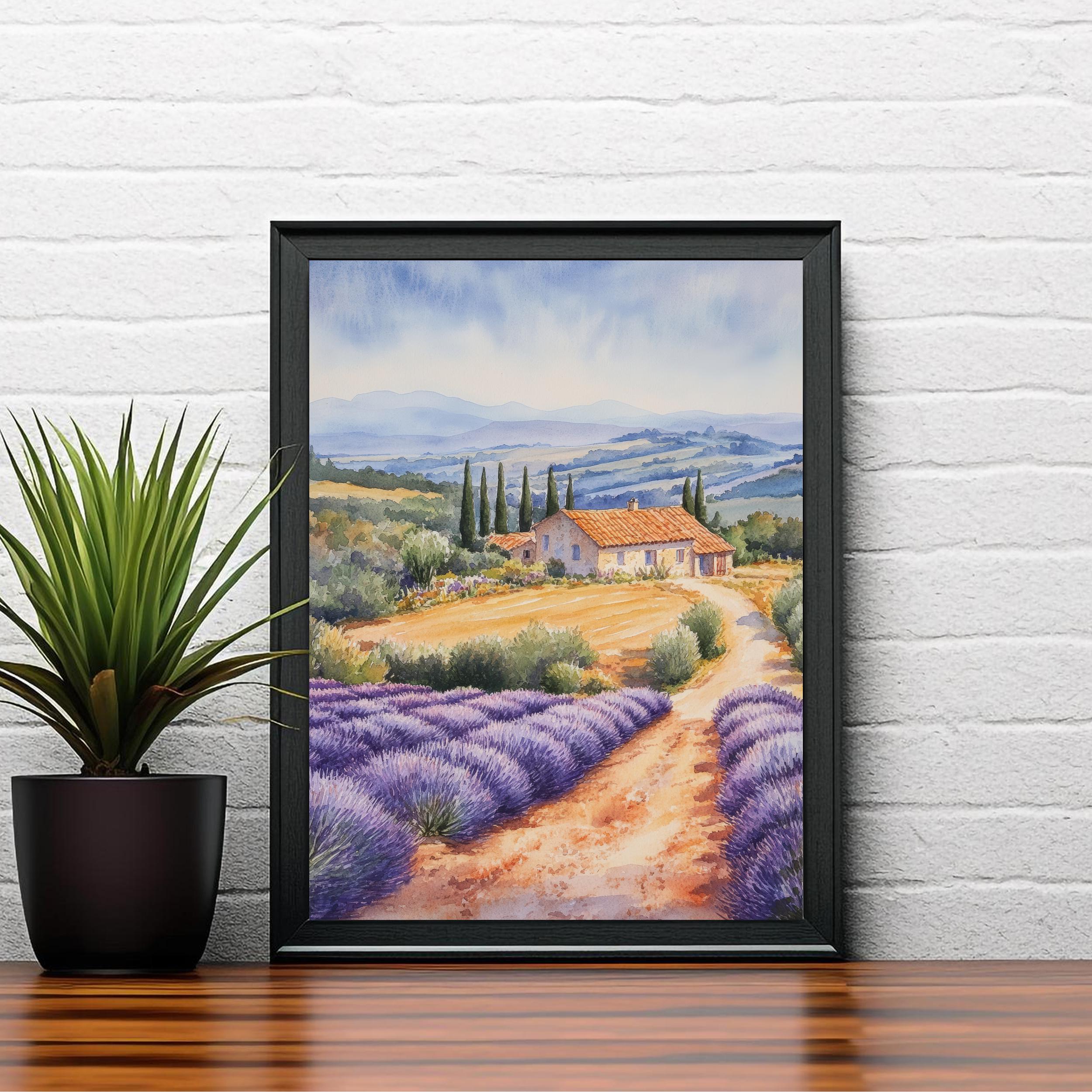 プロヴァンスの水彩画 フランスの風景画 プロヴァンスのプリント 風景