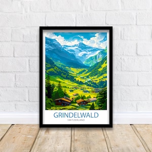 Grindelwald Schweiz Reise Druck Wand Dekor Wandkunst Grindelwald Wandbehang Home Décor Grindelwald Geschenk Kunstliebhaber Schweiz Kunst
