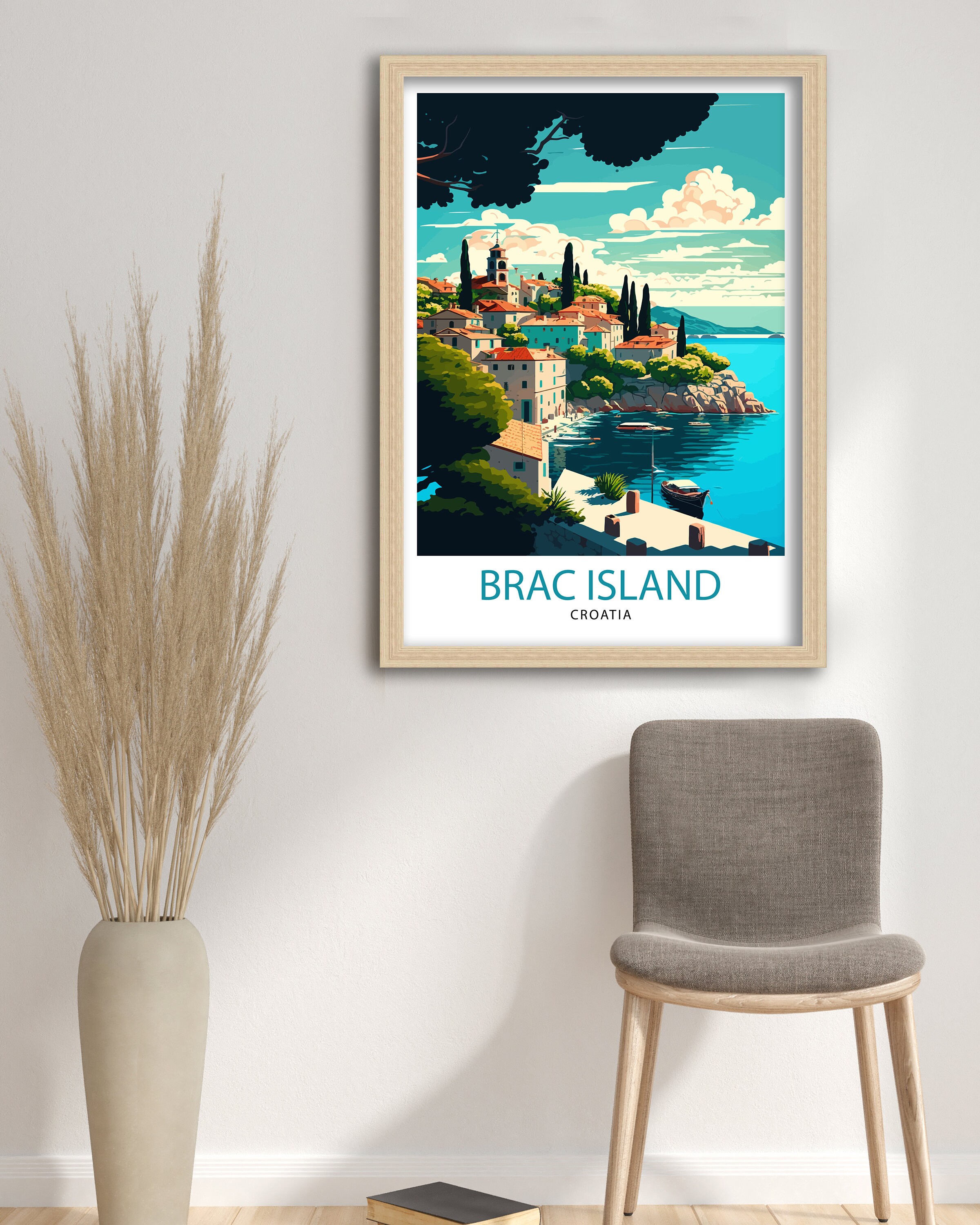 Discover Ile De Brac Croatie Paysage Voyage Vintage Poster