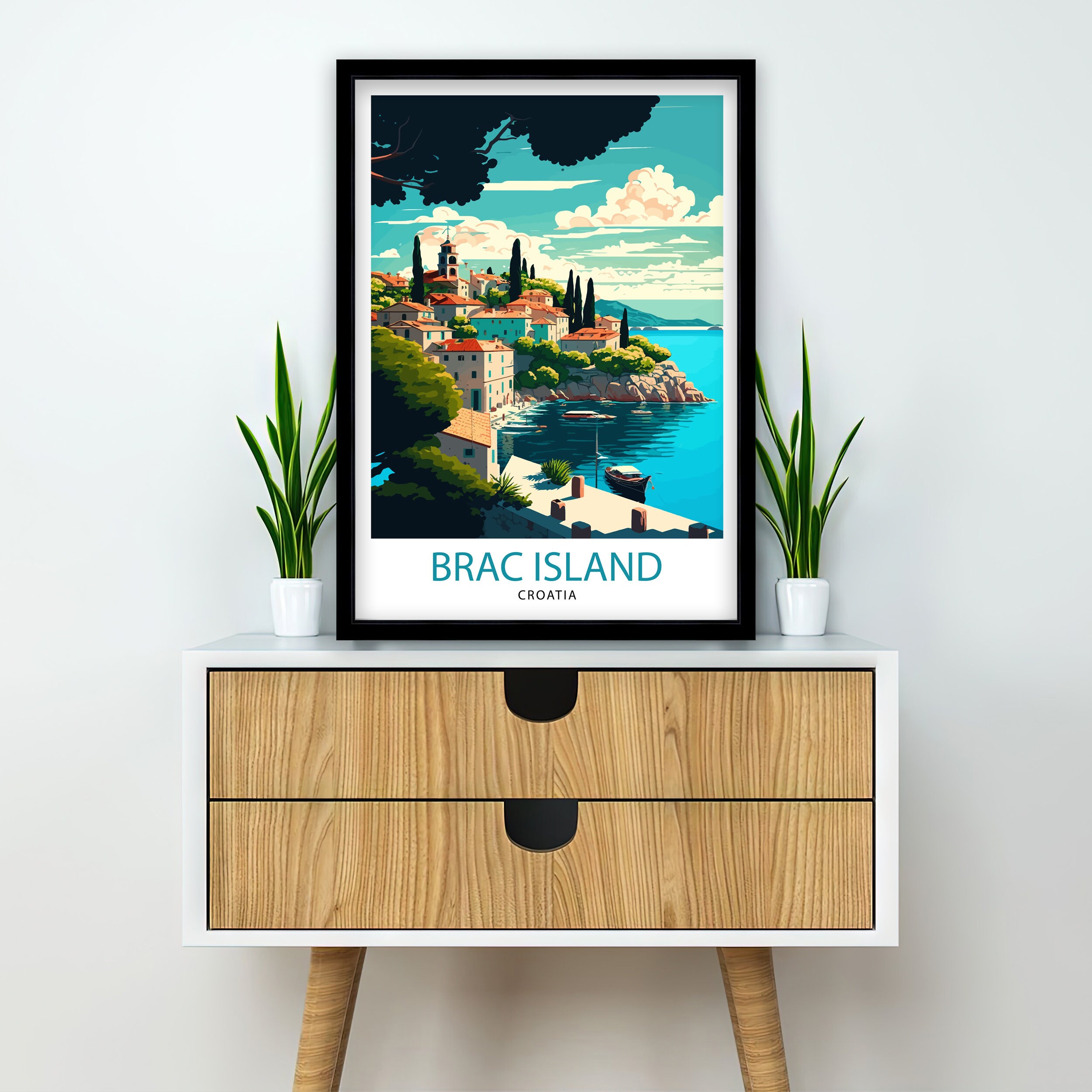 Discover Ile De Brac Croatie Paysage Voyage Vintage Poster