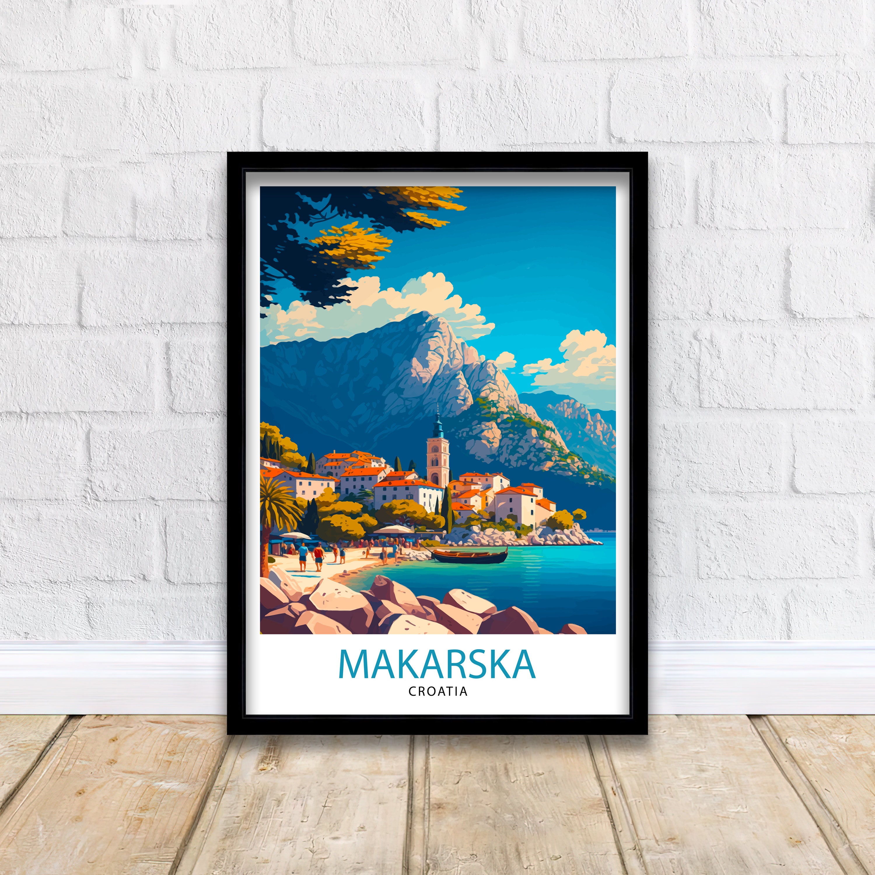 Discover Makarska Croatie Paysage Voyage Vintage Poster