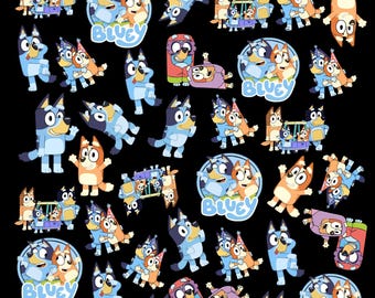 30+ Long Lasting Self Cut Bluey and Friends Temporary Tattoo Sheet