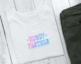 Howdy Partner Jersey Tank | San Antonio Texas BODi Summit 2024 | Beachbody Coach Workout Tanktop