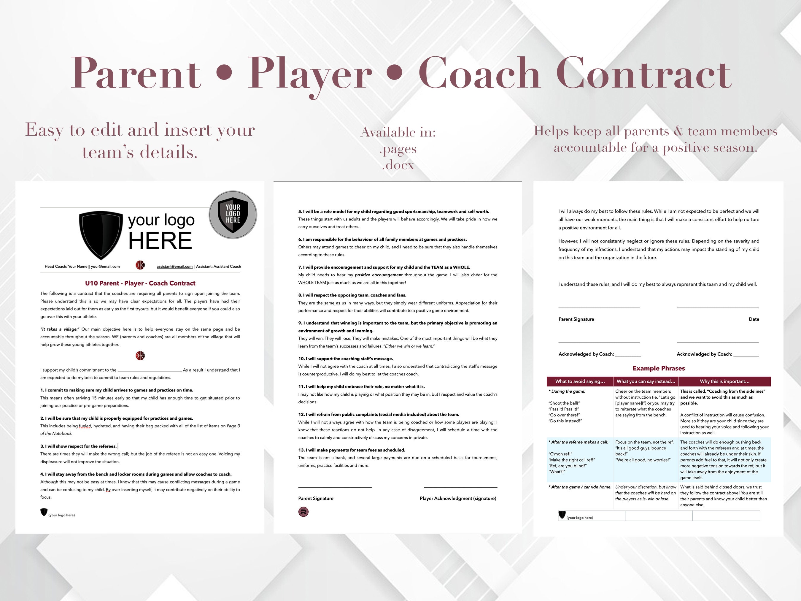 Parent Contract For Sports Youth Sports Template Coach And Parent parent-contract-for-sports-youth-sports-template-coach-and-parent