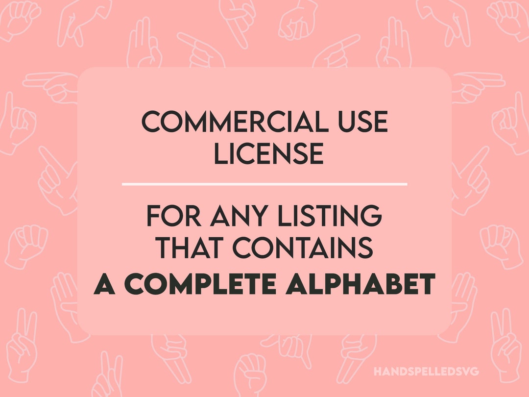 Commercial Use License for Complete Alphabet Listing | Sign Language ...