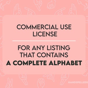 Commercial Use License for Complete Alphabet Listing | Sign Language Fingerspelling SVG PNG DXF Educational Promotional