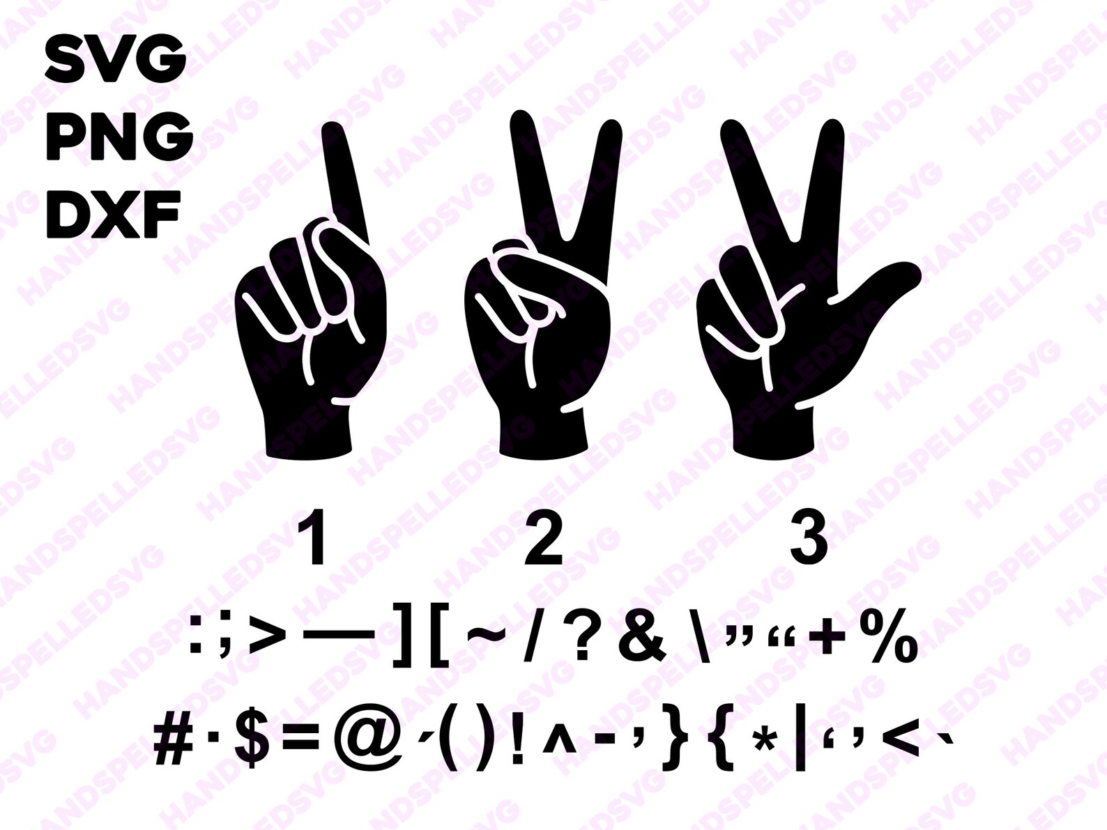 American Sign Language Asl Complete Alphabet & Numbers 0-10 PNG SVG DXF ...