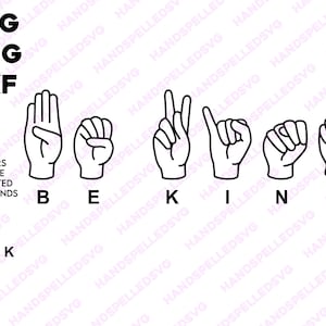 Soyez gentil American Sign Language Alphabet SVG PNG DXF | Gentillesse couper fichier Cricut Silhouette Asl apprentissage sourd éducation orthographié à la main