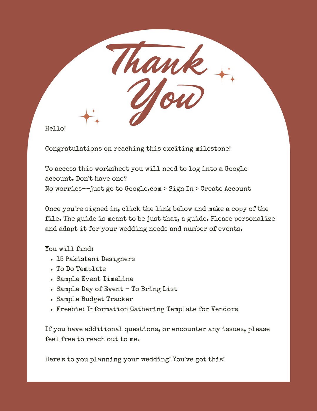 Pakistani Starter Wedding Planning Guide Etsy