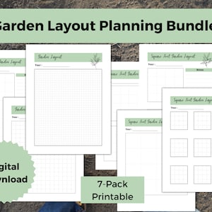 Planificador de jardín, plano de jardín, diseño de huerto imprimible descargable