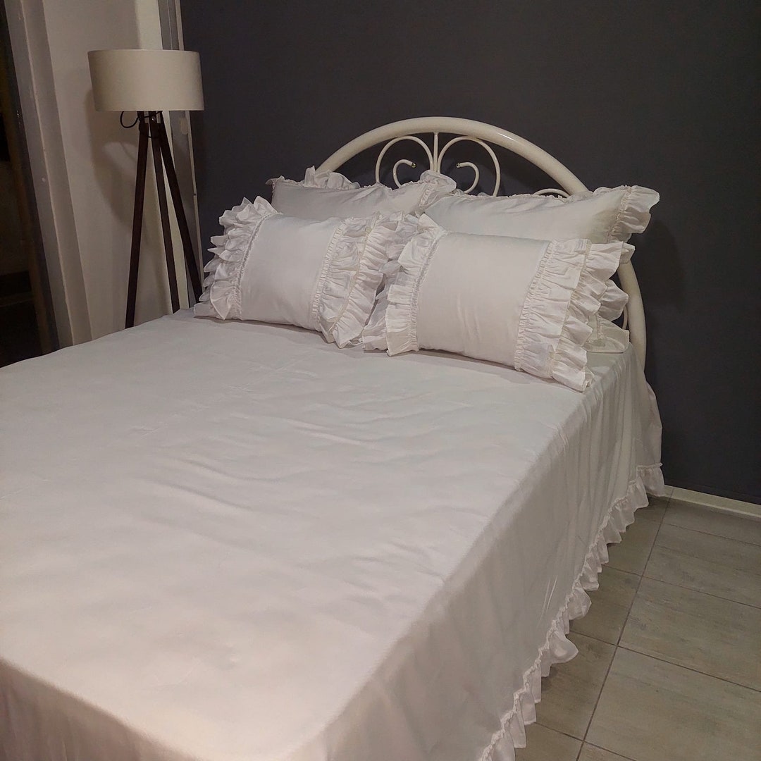 Frilly Sheet Set and Pillowcase Sets,fitted Sheet, Flat Sheet and