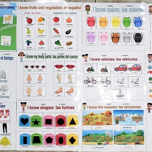 Carpeta de aprendizaje bilingüe español-inglés Libro de actividades Montessori en español