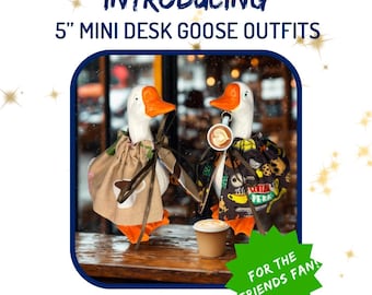 Mini Desk Goose Outfit, 5" Goose Clothes, Handmade Accessories