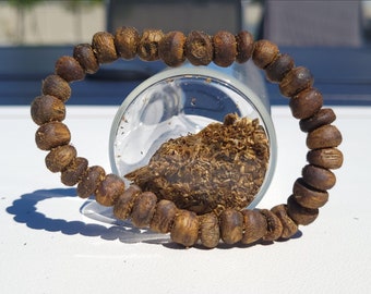 7g+，Certified Natural 95% Sinking Kynam Agarwood Bracelet, 天然树丁九五沉随形树丁棋楠沉香手串