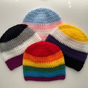 LGBTQIA+ Pride Beanie Hat - Gay, Bisexual, Lesbian, Pansexual, Asexual, Demisexual, Nonbinary, Trans, Intersex, Genderfluid