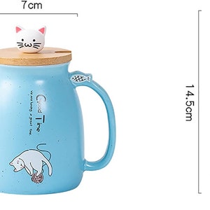 Kitty Cup Tassen-Set im Katzen-Design: Mit Deckel & Löffel I Katzentasse für Tierliebhaber zum Kaffee, Tee I Geschenkidee für Katzenfreunde Bild 4