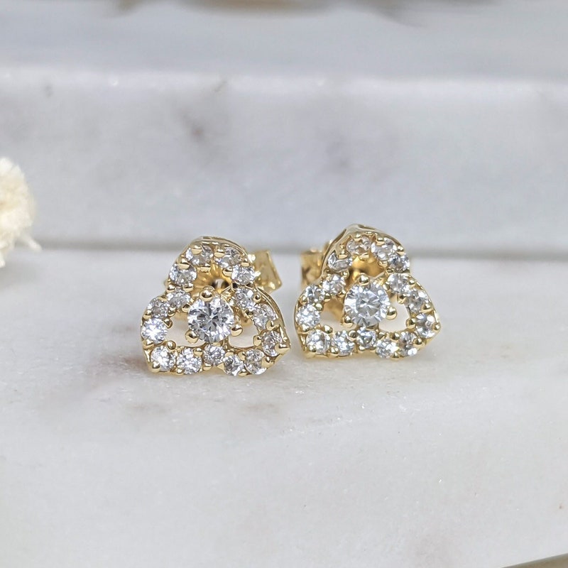Crystal Pave Trillium Stud Earrings main image 0