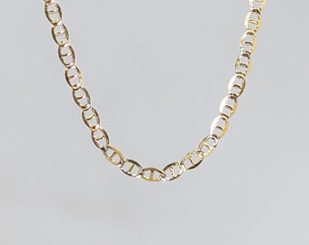 14k Solid Gold Mariner Anchor Chain, Dainty Marina Gold Chain, Small Gold Necklace, Thin Everyday 14k Layering Chain, Minimalist, 1.4mm