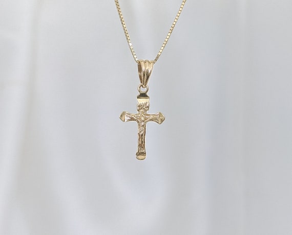 Infant gold cross necklace clearance