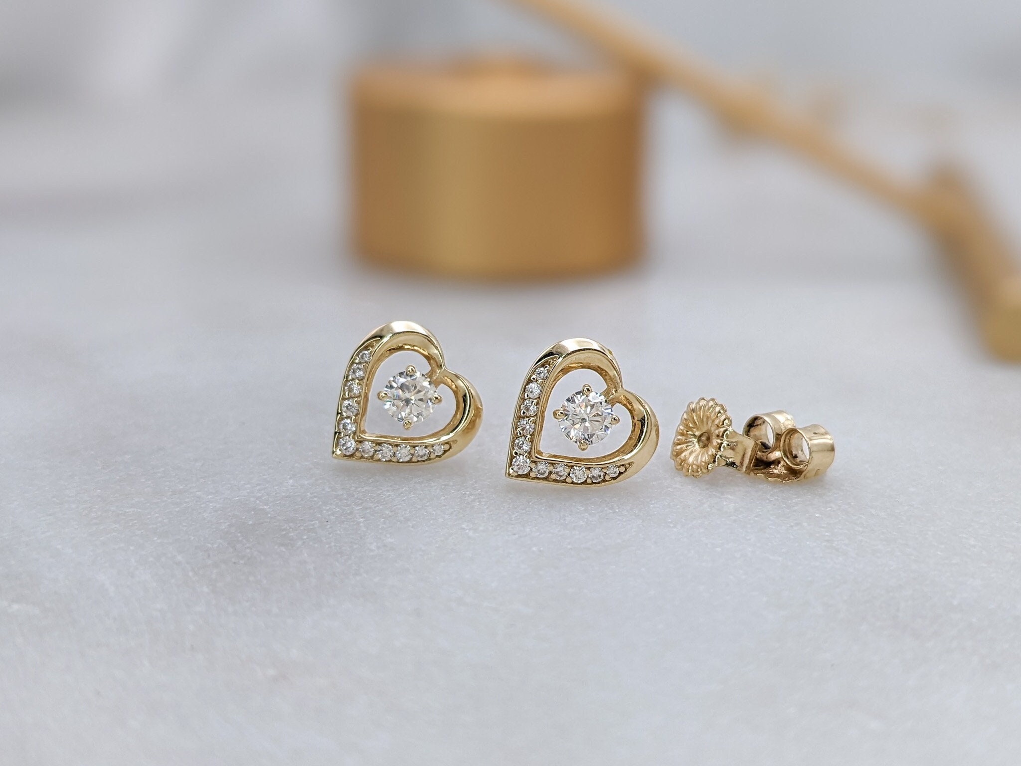 [Golden dew] 18K Gold☆GD love and heart Earrings The Olivia Double Heart Earrings – Danielle Jonas