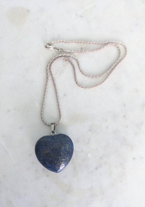 Lapis Lazuli Heart Sterling Silver Necklece, Hear… - image 4