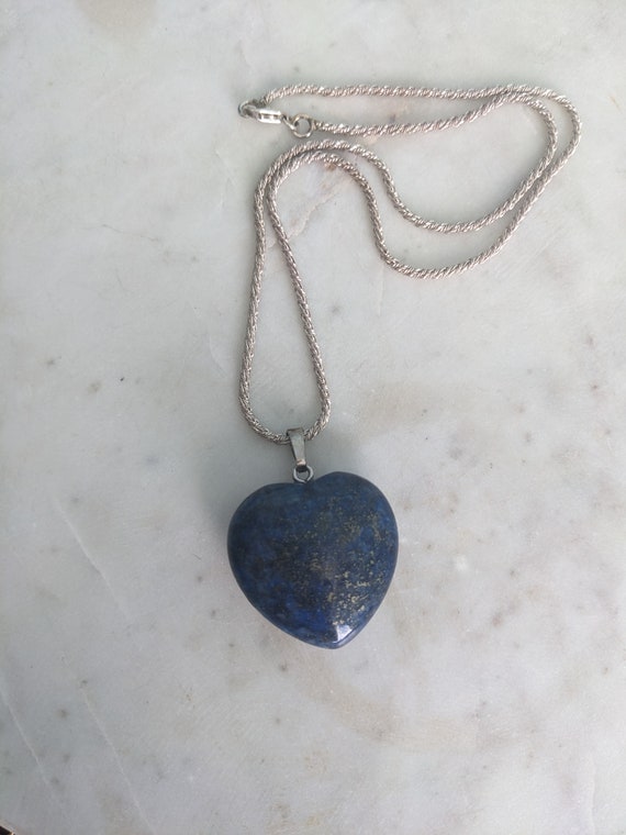 Lapis Lazuli Heart Sterling Silver Necklece, Hear… - image 3