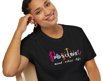 Camiseta Positive Mind Vibes: Camiseta gráfica inspiradora