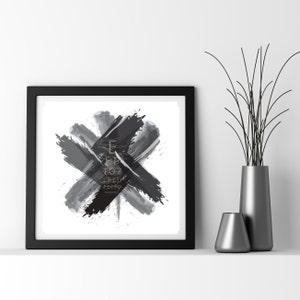 Global Design, Contemporary Art, Contemporary Print, 20 Inches Square, Simple Fluid Shapes, Title XVISION 02. 1 Instant Download