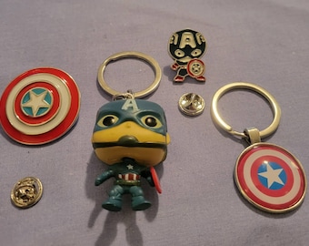 Steve Captain America 3 Civil War Bucky Loki Spiderman Keyring Keychain Strap Be 
