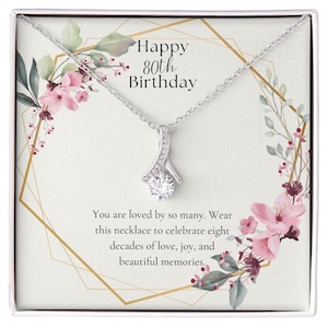 80er Geburtstagsgeschenk, 80er Geburtstag Geschenke, 80er Geburtstag Geschenke für Frauen, Halskette Geburtstagsgeschenk, Geburtstagsmeilenstein Geschenk, 80er Geburtstagskarte