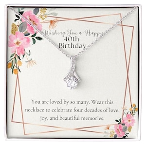 40th Birthday Gift, 40th Birthday Necklace, 40th Birthday Gifts for Women, Gold Necklace Birthday Gift, Happy 40th Birthday, 40th Birthday