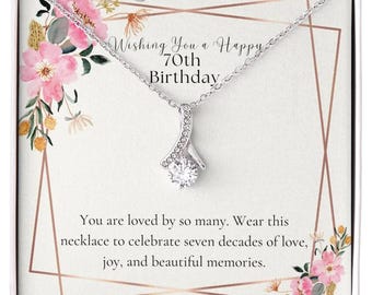 70th Birthday Gift, 70th Birthday Necklace, 70th Birthday Gifts for Women, Necklace Birthday Gift, Birthday Milestone Gift, 70th Birthday