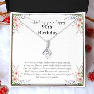 90. Geburtstagsgeschenk, 90. Geburtstag, 90. Geburtstagsgeschenk für Mutter, Goldhalskette, Geburtstagsgeschenk, alles Gute zum 90. Geburtstag, 90. Geburtstag Nachricht