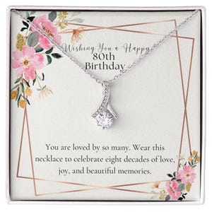 80th Birthday Gift, 80th Birthday Necklace, 80th Birthday Gifts for Women, Necklace Birthday Gift, Birthday Milestone Gift, 80th Birthday