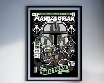 Mandalorian And Grogu Funko Poster