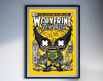 Zombie Wolverine X Men Funko Poster Wall Art