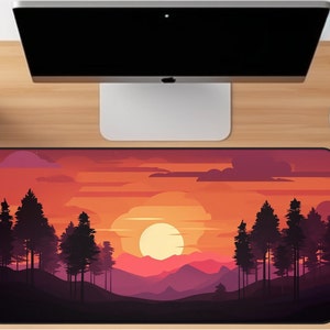 Large Forest Desk Mat, Large Mousepad, Xl Mouse Pad, Aesthetic Mousepad