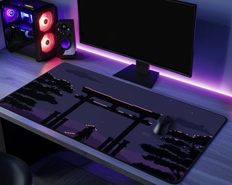 Large Pixelated Samurai Desk Mat Mouse Pad