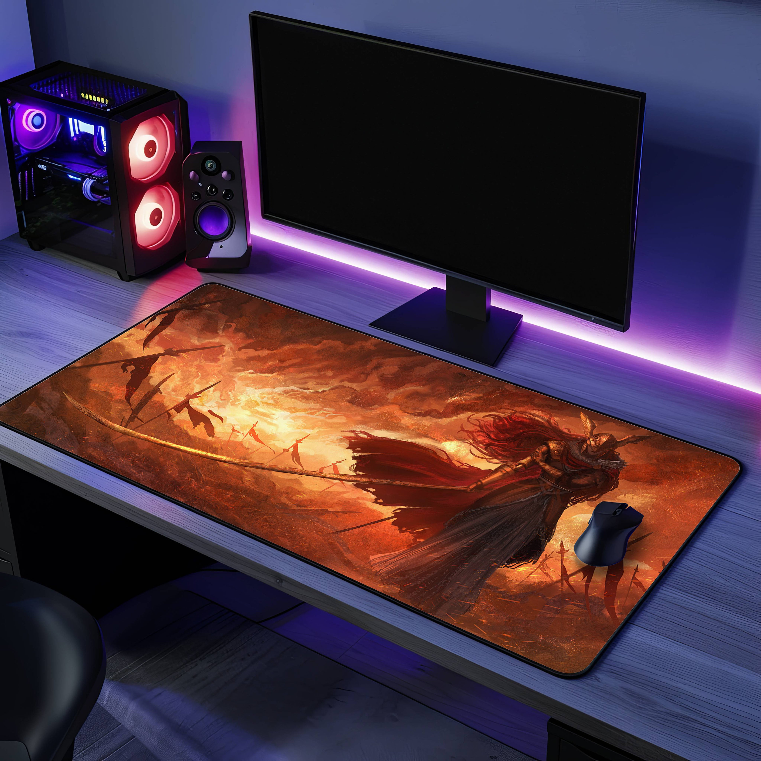 DHSBD Retro Geometrische Print Muismat 900X400 Kantoor Notebook Bureau Mat Vergrendelde Rand Pc Gamer Matten 1000x500x3mm