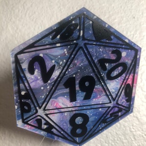 Custom colors Marbled effect D20 cake topper / acrylic cake topper / DND / D&D / birthday cake topper / dice cake topper