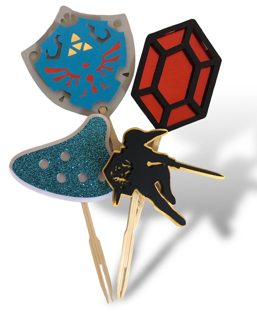 Legend of Zelda Cupcake Toppers / Layered Toppers / Set of 12 or 24