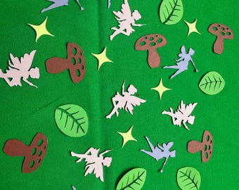 Fairy/Mushroom woodland party confetti; customizable; Nature Decor; Fantasy
