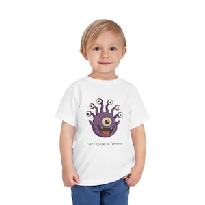 Baby Beholder Toddler Tshirt, D&D Player Tee, Dungeon Crawler Kids Shirt, Tiny Terror in Training Top, Fun Fantasy Children&#39;s Clothing