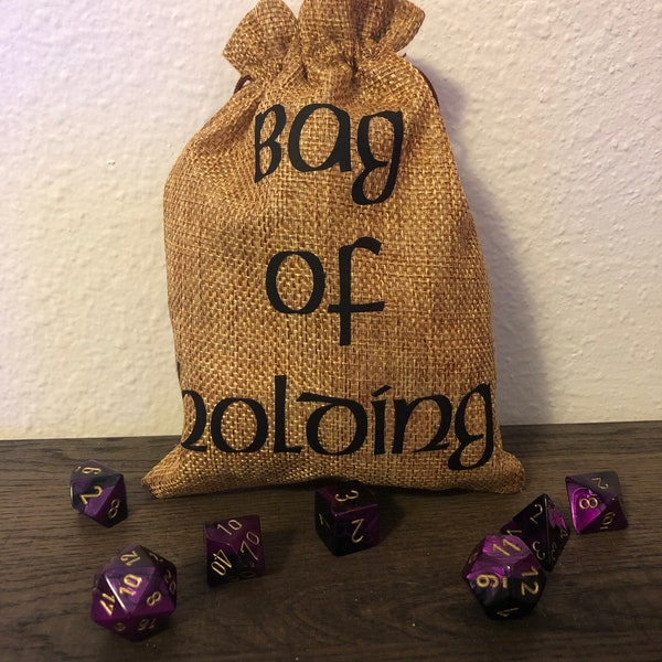 Large Bag of Holding Party Favor Bag or Dice Bag / party decor or gifts / dungeons and dragons decor / geek nerd gift