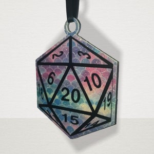 Dungeons and Dragons D20 dice Christmas Ornament/Tree Decor/rear view mirror hanging decor/ Christmas Ornament/geeky Christmas/dnd