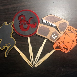 Dungeons and Dragons Cupcake toppers/ D&D cake decor/party decor/dnd party/ cake topper