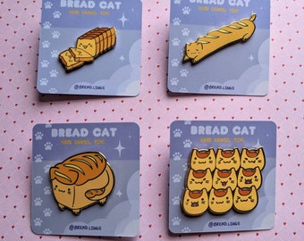 Bread Cats Enamel Pin  1.5"