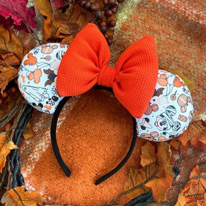 Halloween-minnie-oren, herfst-minnie-oren, schattige mummie-mickey-oren, pompoen-mickey-oren, disney halloween-oren